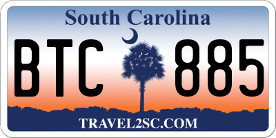 SC license plate BTC885