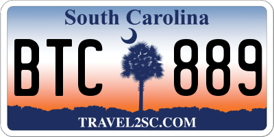 SC license plate BTC889