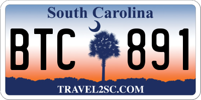 SC license plate BTC891