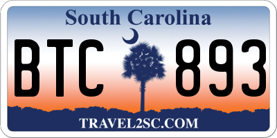 SC license plate BTC893