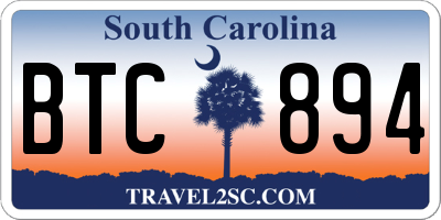 SC license plate BTC894