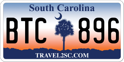 SC license plate BTC896
