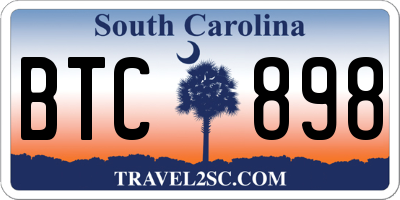 SC license plate BTC898