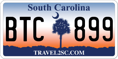 SC license plate BTC899