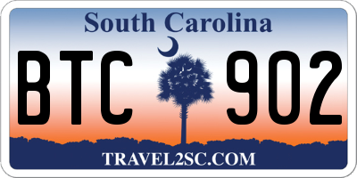 SC license plate BTC902