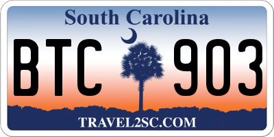 SC license plate BTC903