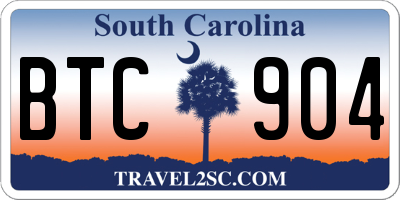 SC license plate BTC904