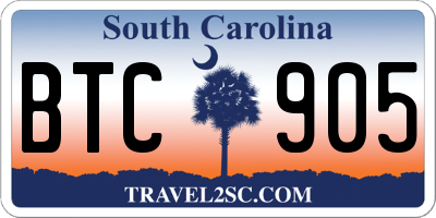 SC license plate BTC905