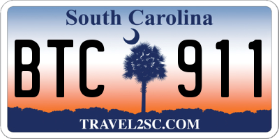 SC license plate BTC911