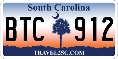 SC license plate BTC912