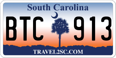 SC license plate BTC913
