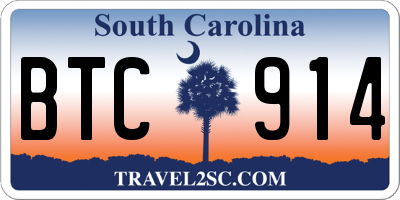 SC license plate BTC914