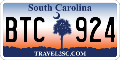 SC license plate BTC924