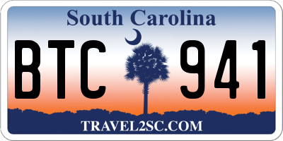 SC license plate BTC941