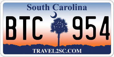 SC license plate BTC954