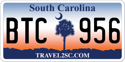 SC license plate BTC956