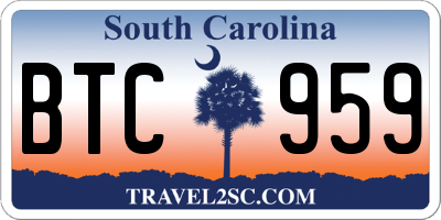 SC license plate BTC959