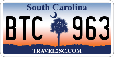 SC license plate BTC963