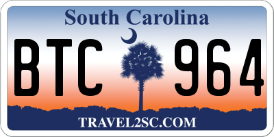 SC license plate BTC964