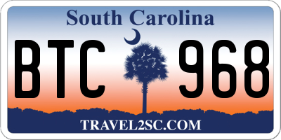 SC license plate BTC968