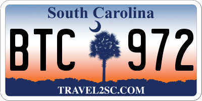 SC license plate BTC972