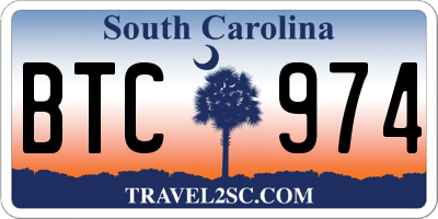 SC license plate BTC974