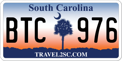 SC license plate BTC976