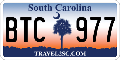 SC license plate BTC977