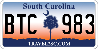 SC license plate BTC983