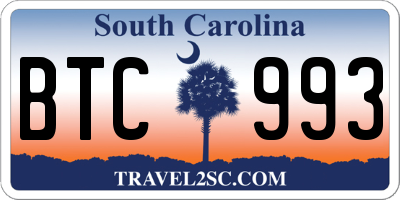 SC license plate BTC993