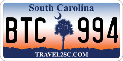 SC license plate BTC994