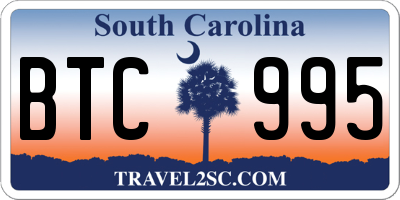 SC license plate BTC995
