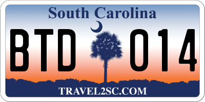 SC license plate BTD014