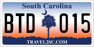 SC license plate BTD015