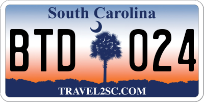 SC license plate BTD024