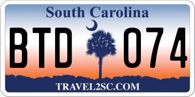 SC license plate BTD074