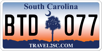 SC license plate BTD077