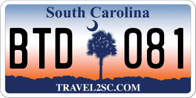 SC license plate BTD081