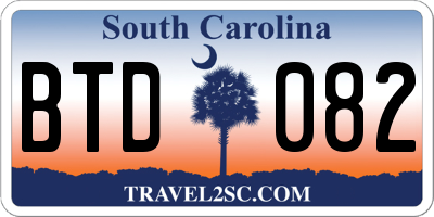 SC license plate BTD082