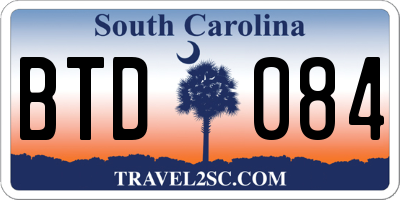 SC license plate BTD084