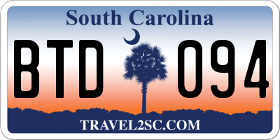 SC license plate BTD094