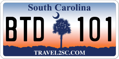 SC license plate BTD101