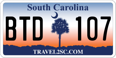 SC license plate BTD107