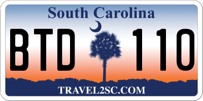SC license plate BTD110