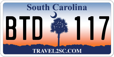 SC license plate BTD117