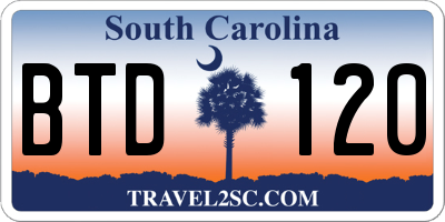SC license plate BTD120
