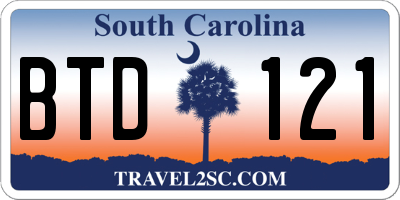 SC license plate BTD121