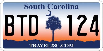SC license plate BTD124