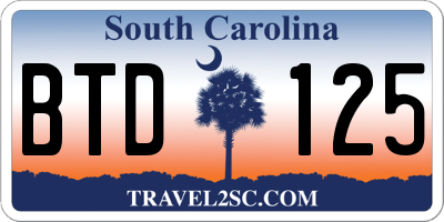 SC license plate BTD125