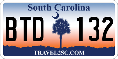 SC license plate BTD132